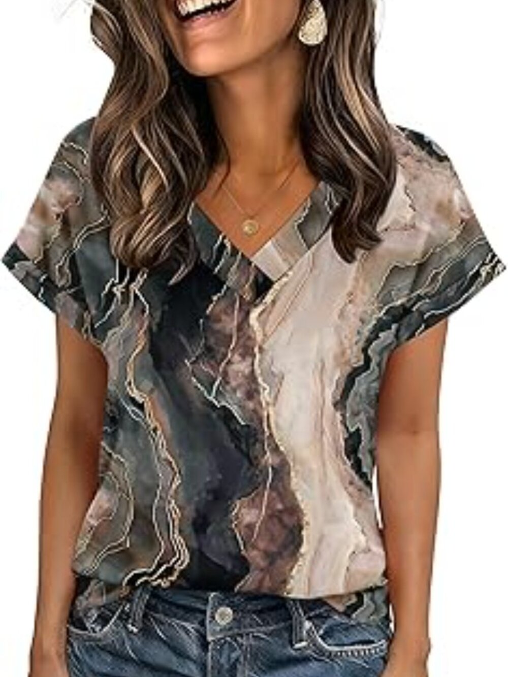 BOGO NWT Amazon Marble Short Sleeve Top Size XL